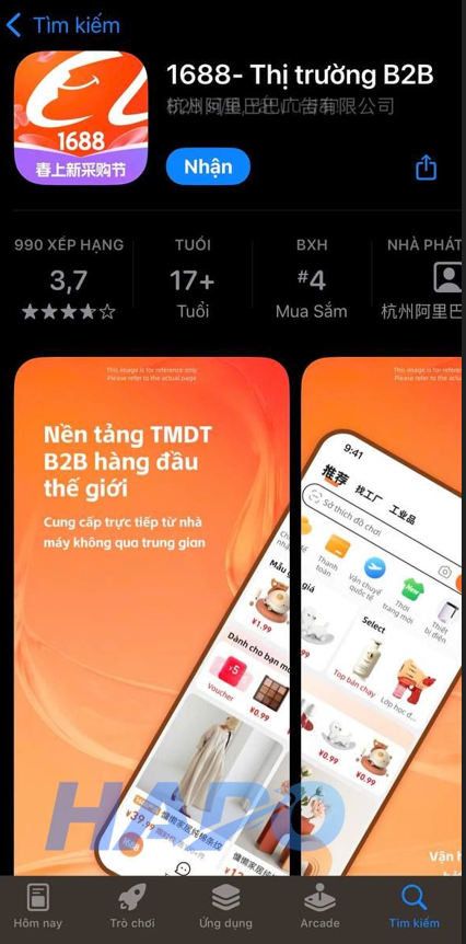 Tải ứng dụng 1688 về điện thoại 