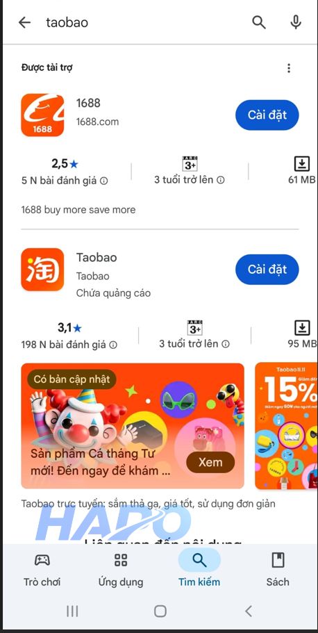 tải taobao trên android
