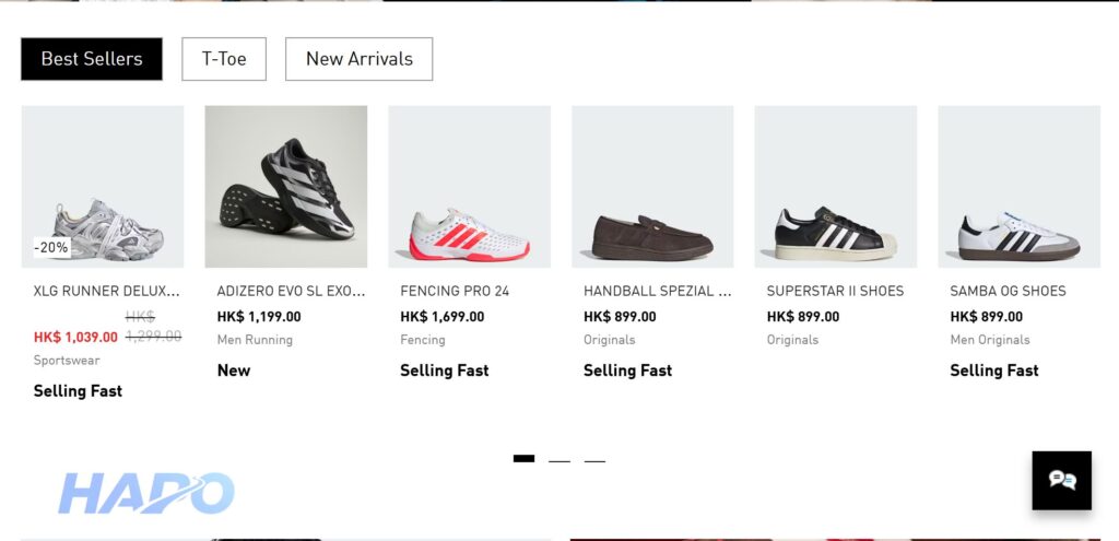Website Trung Quốc chính thức của Adidas