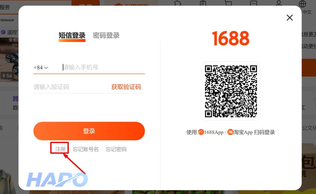 Chọn Đăng ký như hướng dẫn trong ảnh