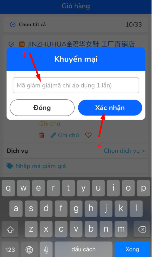 Hướng Dẫn Đặt Hàng Trung Quốc Qua App Hapo Nhập mã khuyến mãi