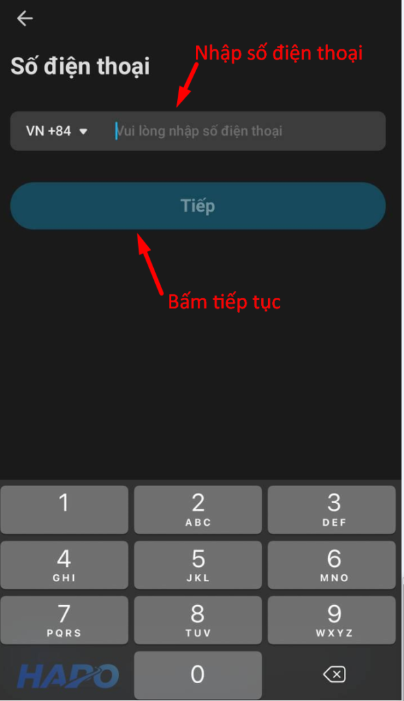 Điền số điện thoại di dộng