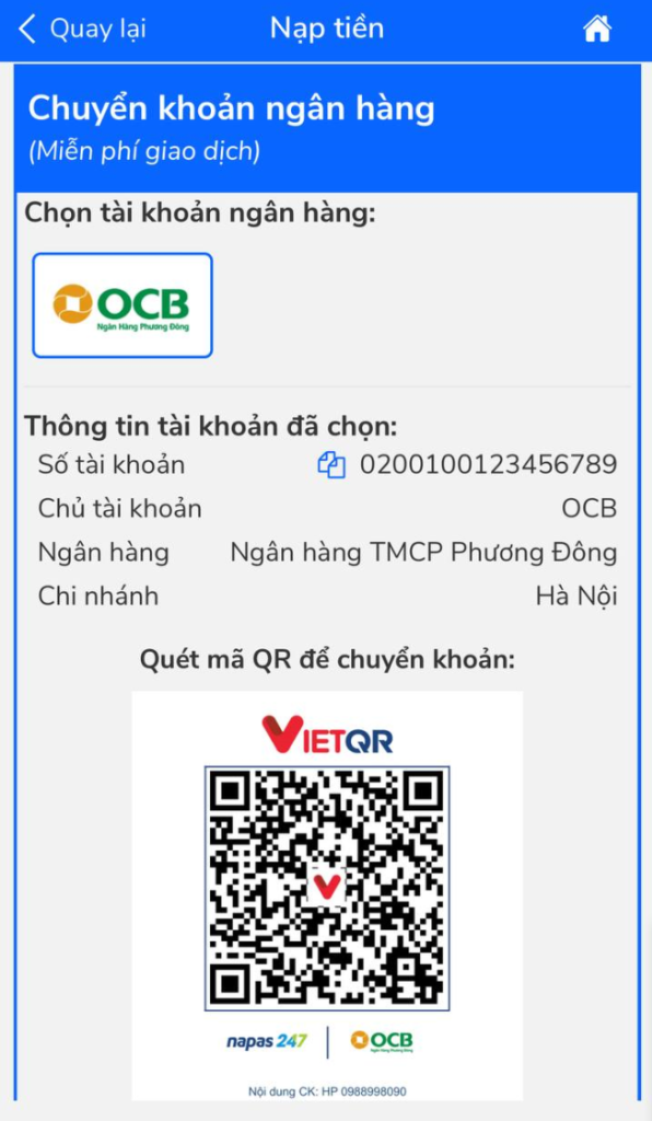 Hướng Dẫn Đặt Hàng Trung Quốc Qua App Hapo Thông tin chuyển khoản