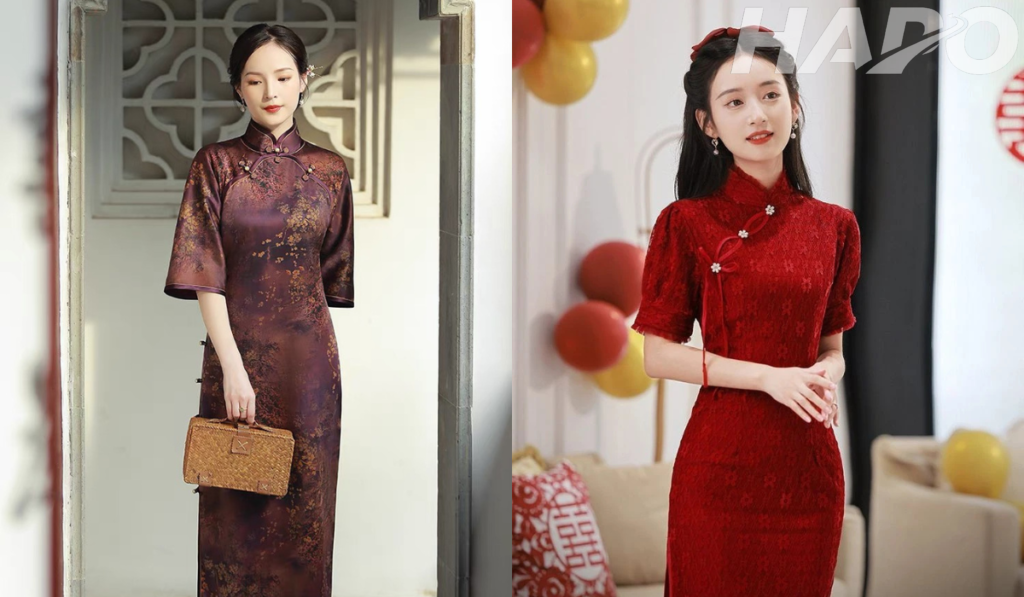 Sườn xám hiện đại tay lỡ