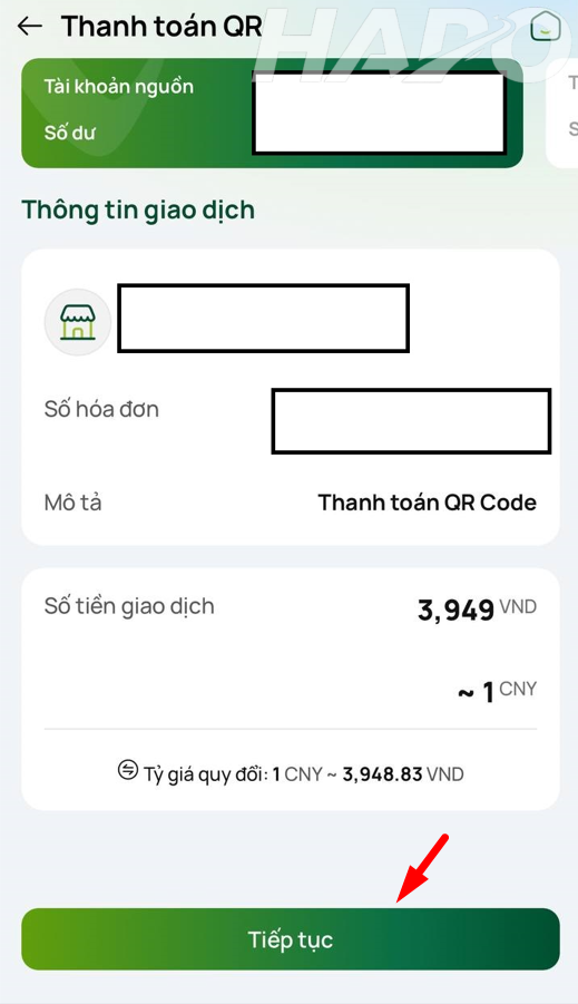 Bấm tiếp tục 