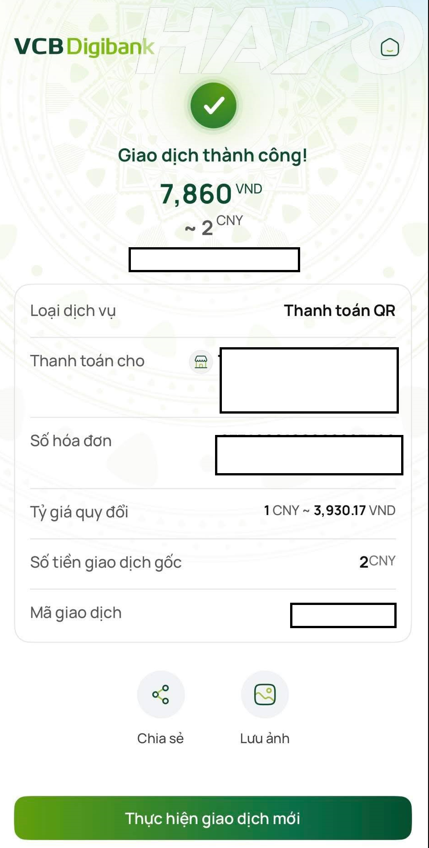 giao dịch thành công