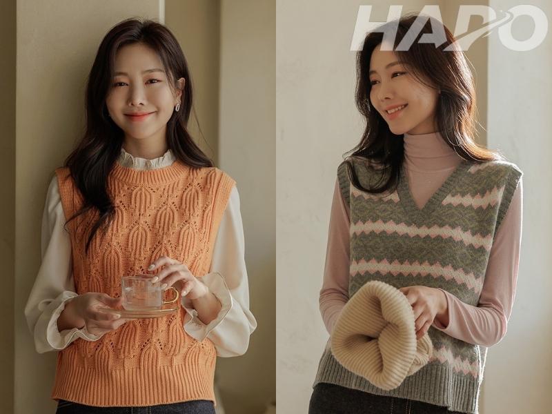 Áo gile nữ bằng vải len