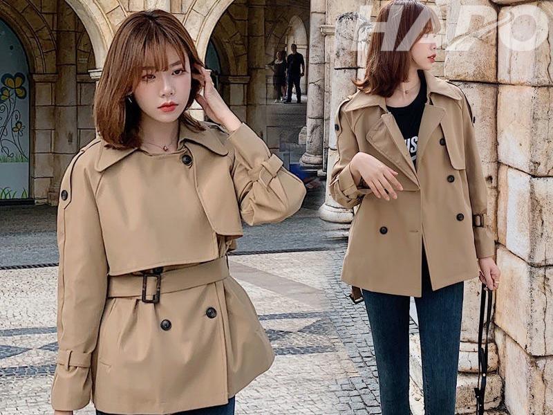 Áo măng tô nữ dáng ngắn