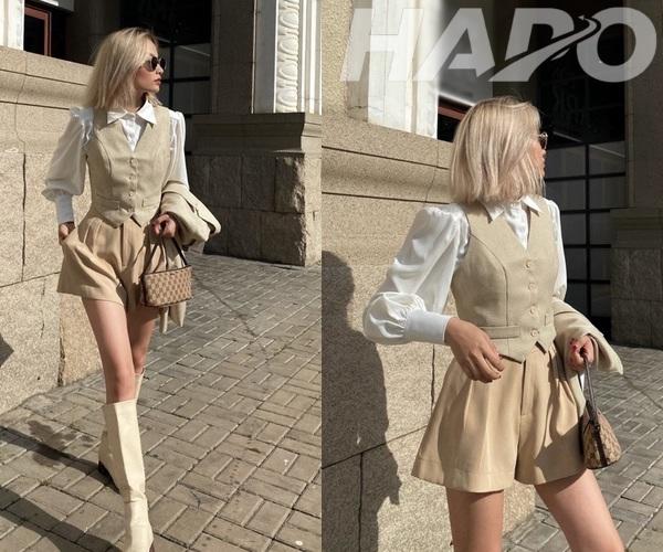 Áo gile nữ dáng ngắn