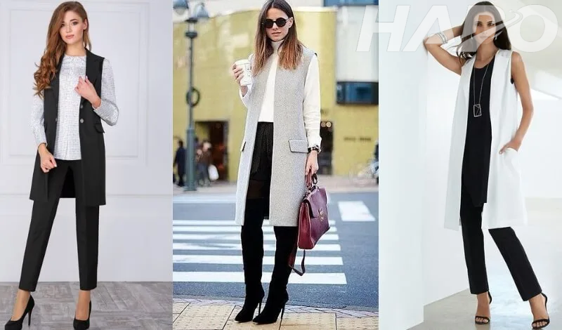 Áo gile nữ dáng dài