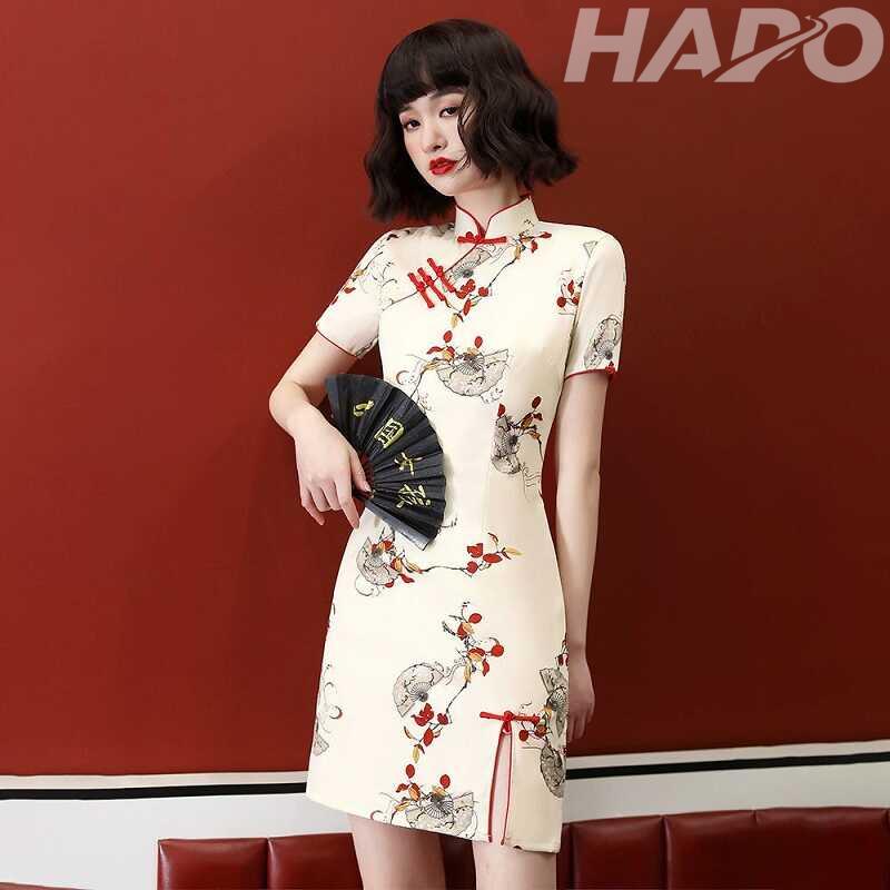 Sườn xám hiện đại dáng ngắn