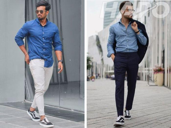 Gợi ý nguồn hàng nhập giày Vans Old Skool chính hãng, chất lượng Mix cùng áo sơ mi và quần