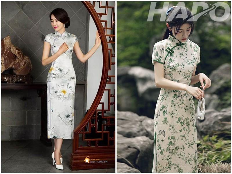 Sườn xám hiện đại ngắn tay