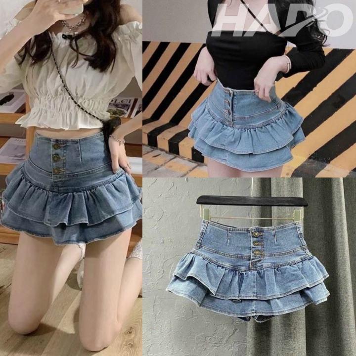 Tổng hợp các mẫu chân váy xòe Trung Quốc thời trang Chân váy xòe jean