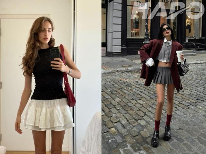Tổng hợp các mẫu chân váy xòe Trung Quốc thời trang Chân váy xòe ngắn
