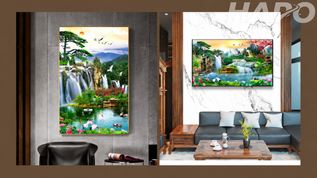Gợi ý 5 mẫu tranh treo tường Trung Quốc tinh tế, hợp phong thủy Tranh phong cảnh sơn thủy