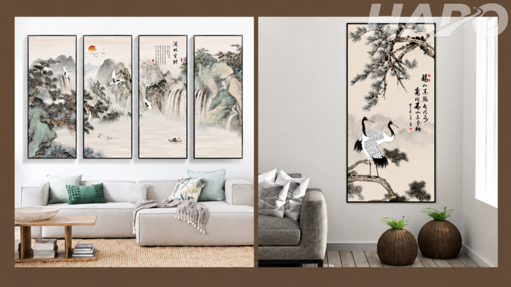 Gợi ý 5 mẫu tranh treo tường Trung Quốc tinh tế, hợp phong thủy Tranh thủy mặc truyền thống