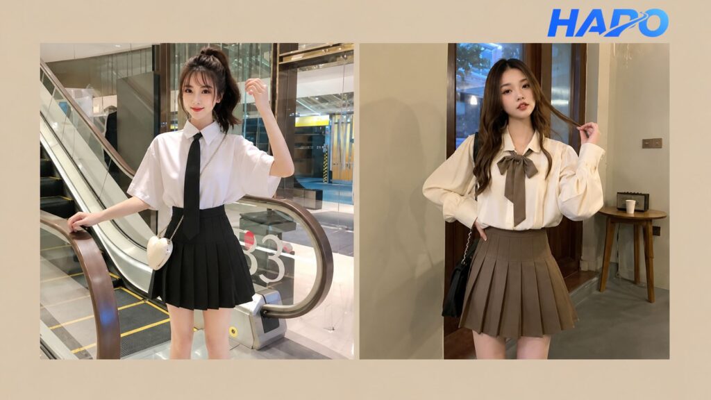 Phối với áo sơ mi thanh lịch