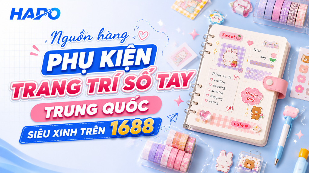 Nguồn hàng phụ kiện trang trí sổ tay Trung Quốc siêu xinh trên 1688