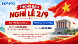 HAPO THÔNG BÁO LỊCH NGHỈ LỄ QUỐC KHÁNH 2/9/2026